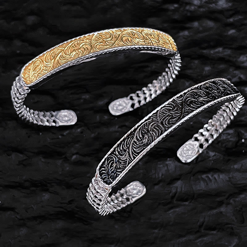 Adjustable Copper Tang Dynasty Flower Luck Bracelet Set - Image 7