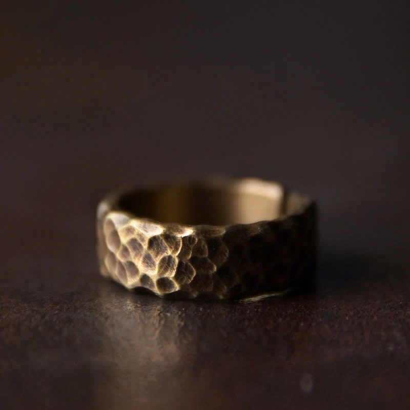 Adjustable Copper Tibetan Luck Ring for Positive Energy - Image 9