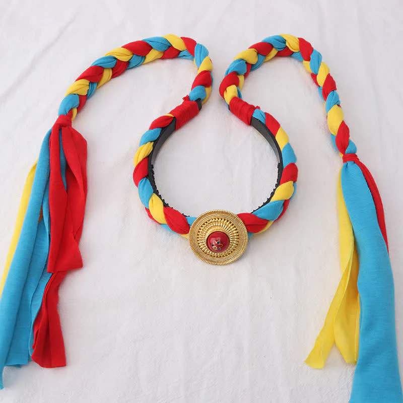 Copper Spiritual Hair Accessories with Colorful Tibetan Tassel Beads - Image 14
