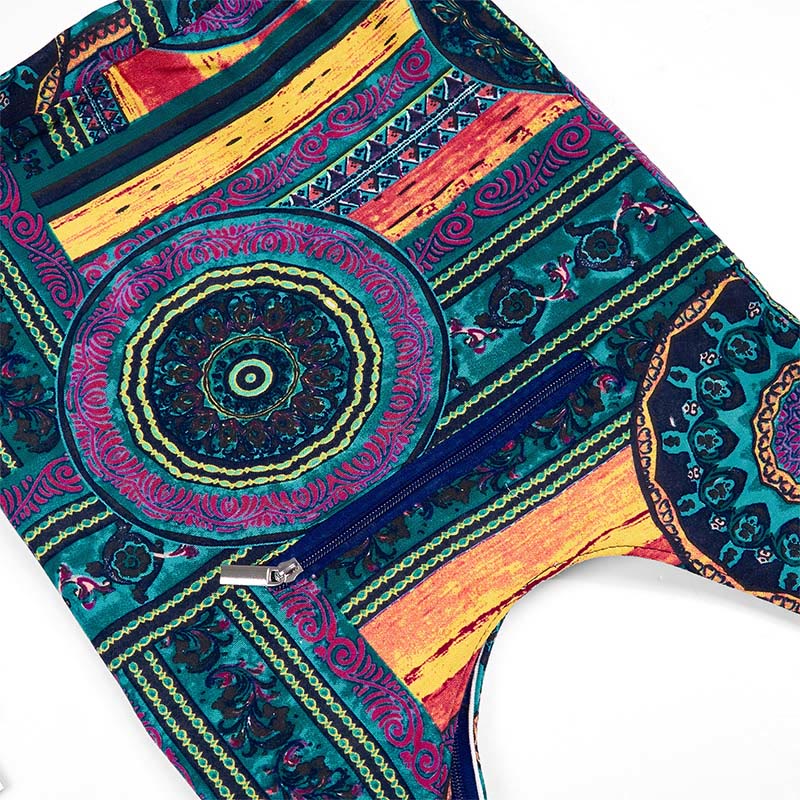 Cotton Crossbody Bag with Blue Flower Pattern for Spiritual Use - Image 6