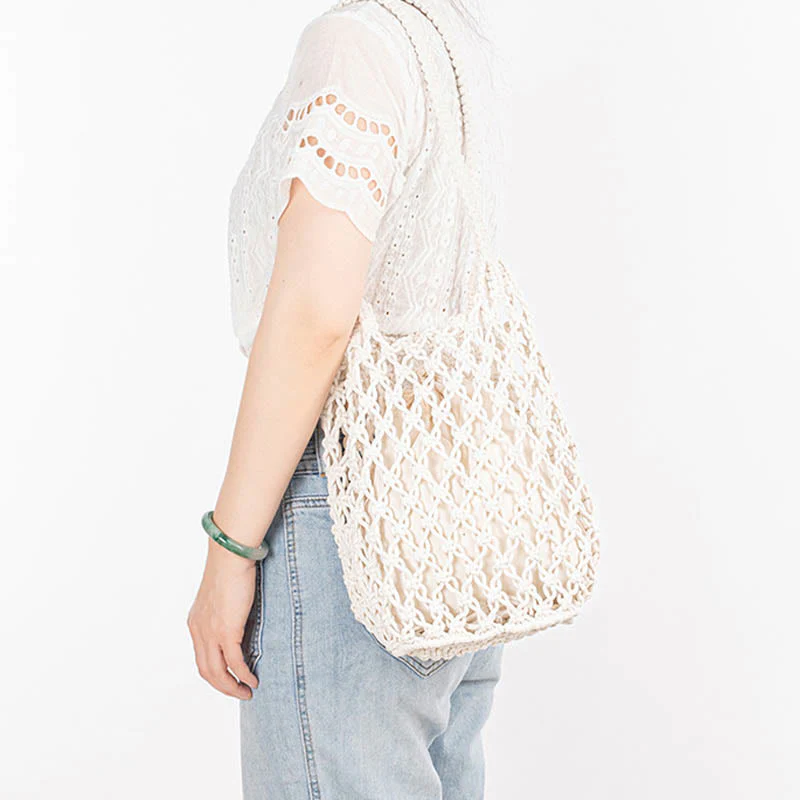 Hand-Woven Cotton Thread Shoulder Bag for Yoga - Image 18