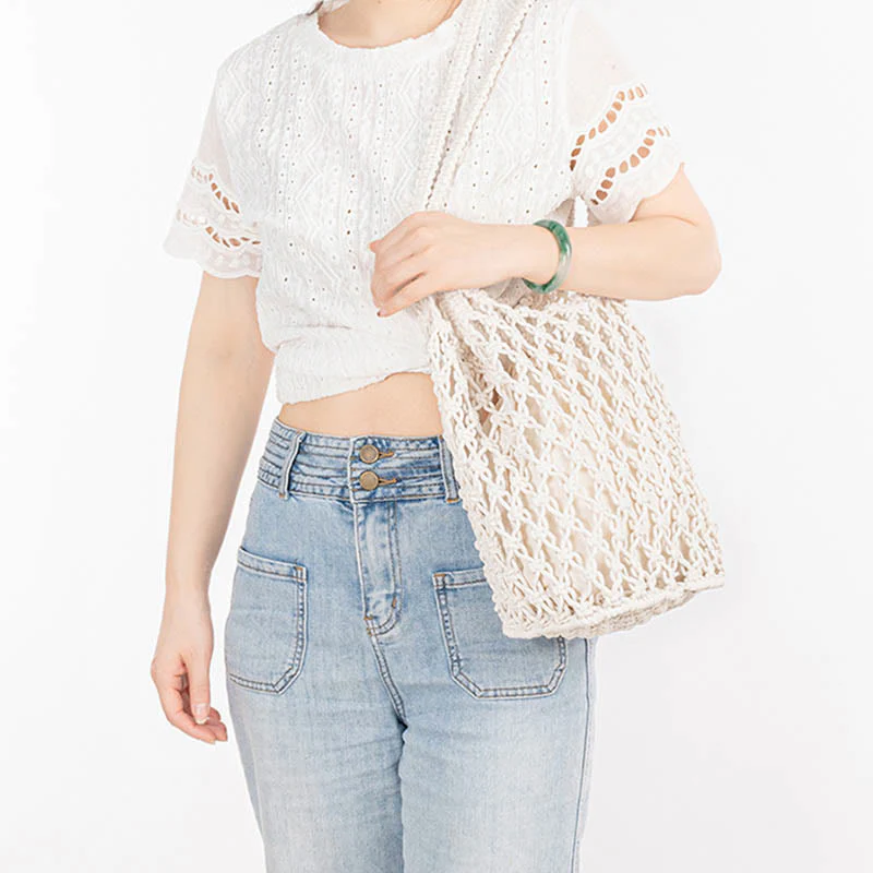 Hand-Woven Cotton Thread Shoulder Bag for Yoga - Image 19