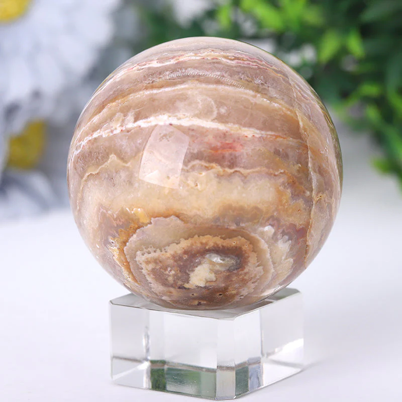 Crazy Agate Crystal Sphere 2.5-4.5" Healing Energy Orb - Image 4
