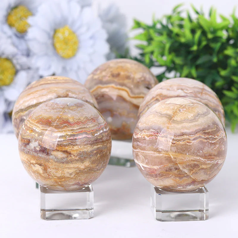 Crazy Agate Crystal Sphere 2.5-4.5" Healing Energy Orb - Image 5