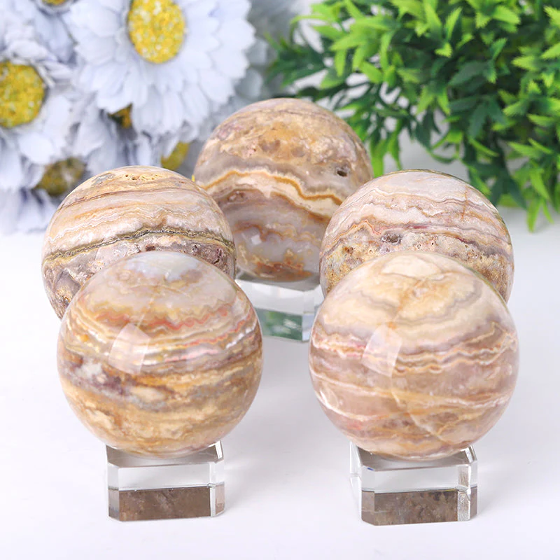 Crazy Agate Crystal Sphere 2.5-4.5" Healing Energy Orb - Image 6