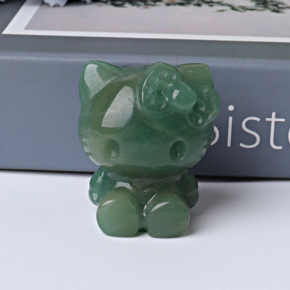 1.85 inch Crystal Cats Figurine in Obsidian, Aventurine, Howlite - Image 6