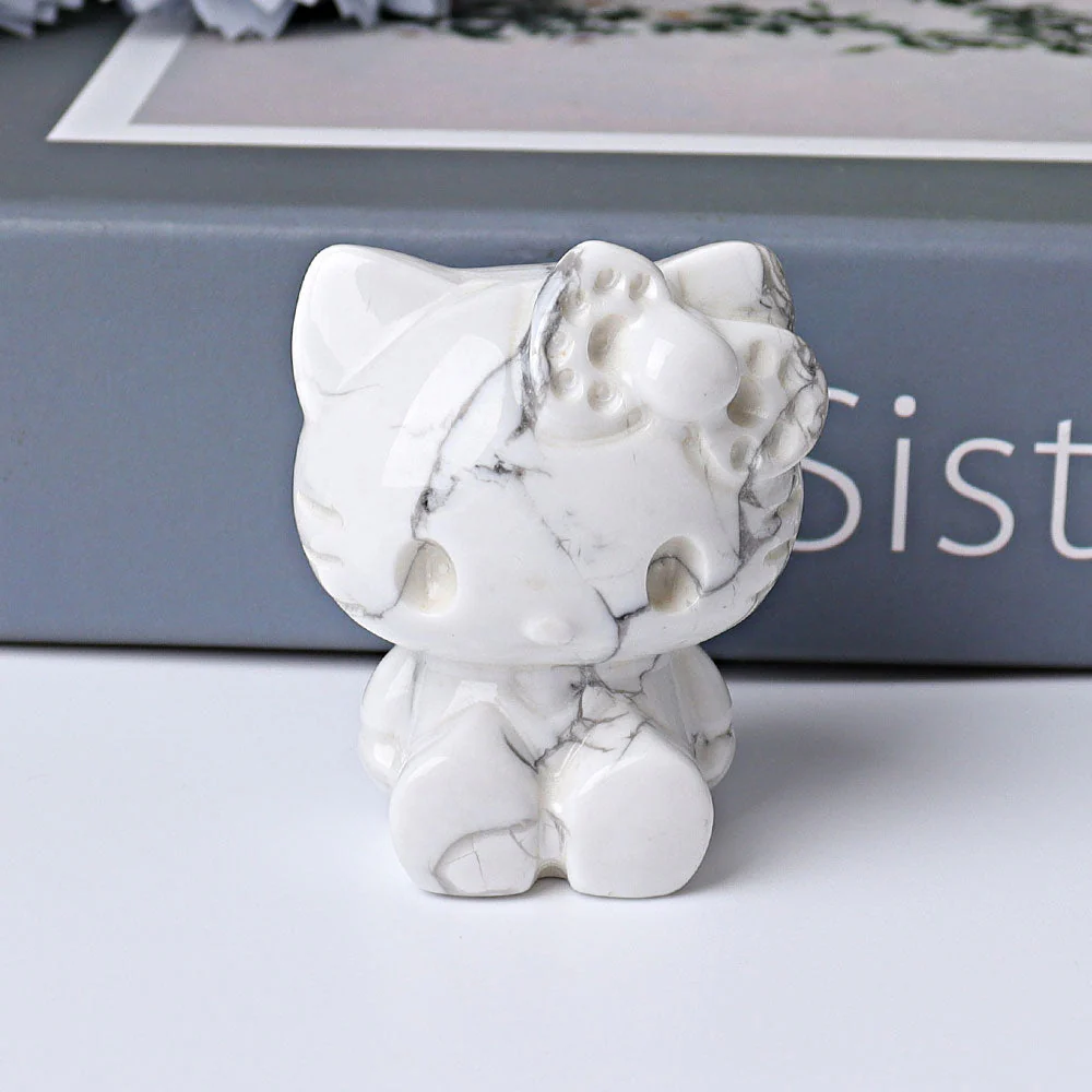 1.85 inch Crystal Cats Figurine in Obsidian, Aventurine, Howlite - Image 7