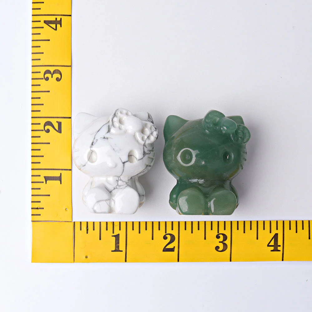 1.85 inch Crystal Cats Figurine in Obsidian, Aventurine, Howlite - Image 8