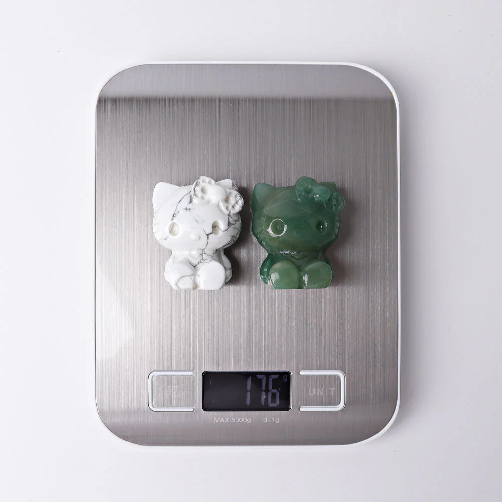 1.85 inch Crystal Cats Figurine in Obsidian, Aventurine, Howlite - Image 9