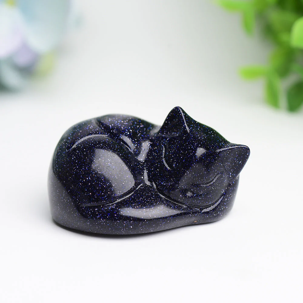 2.1 inch Crystal Cat Carvings in Rose Quartz & More - Image 5