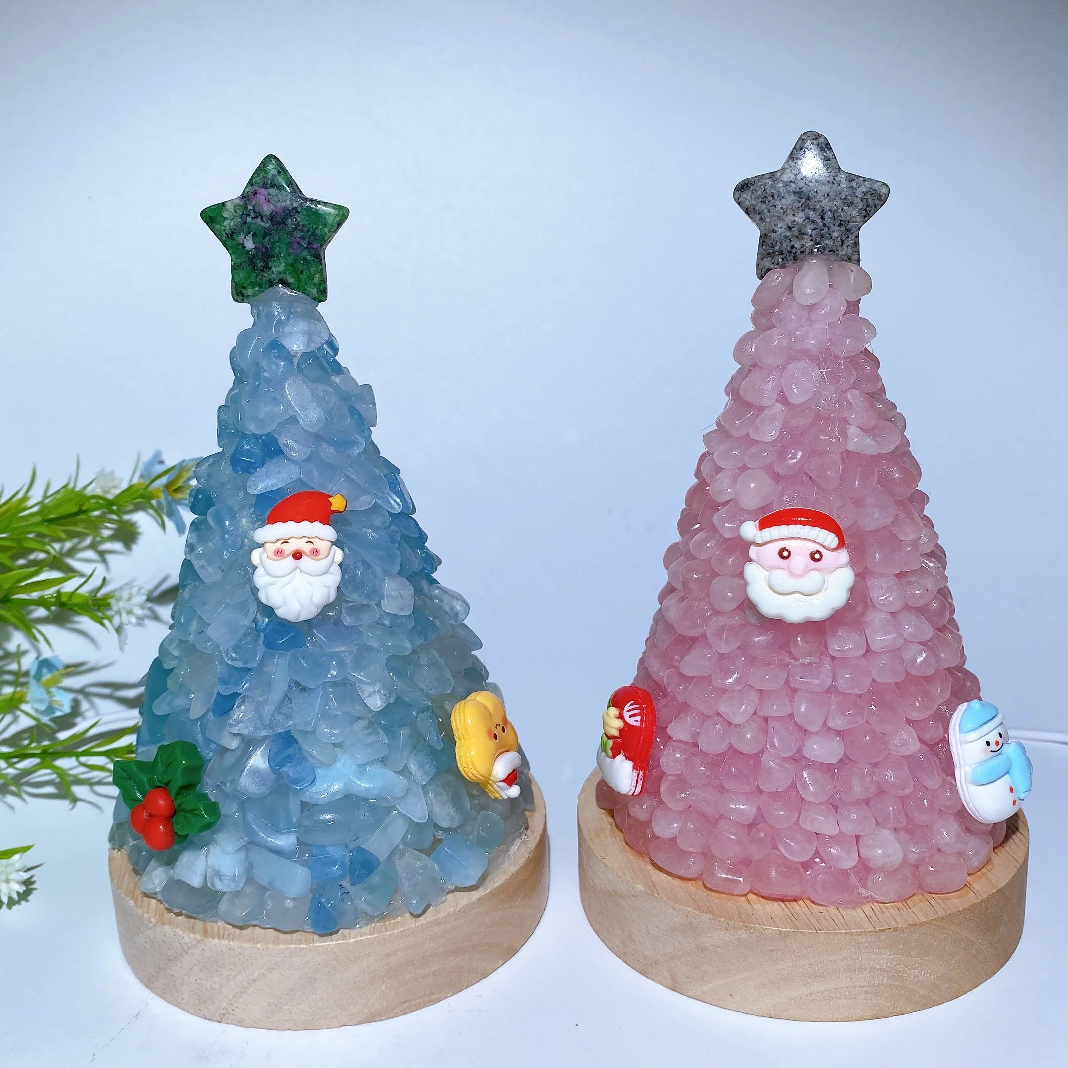 17.5cm Crystal Chips Christmas Tree Lamp for Healing - Image 5