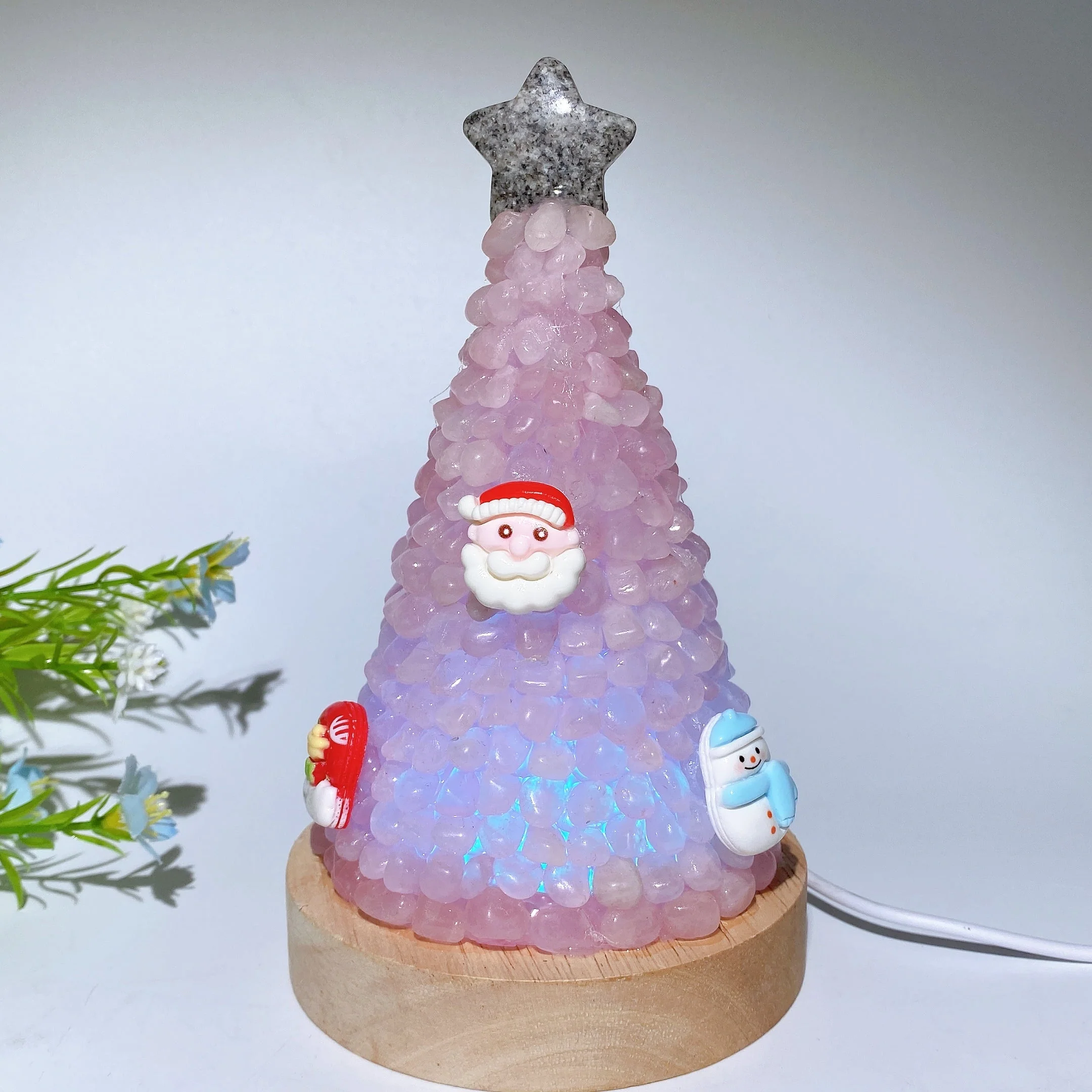 17.5cm Crystal Chips Christmas Tree Lamp for Healing - Image 6