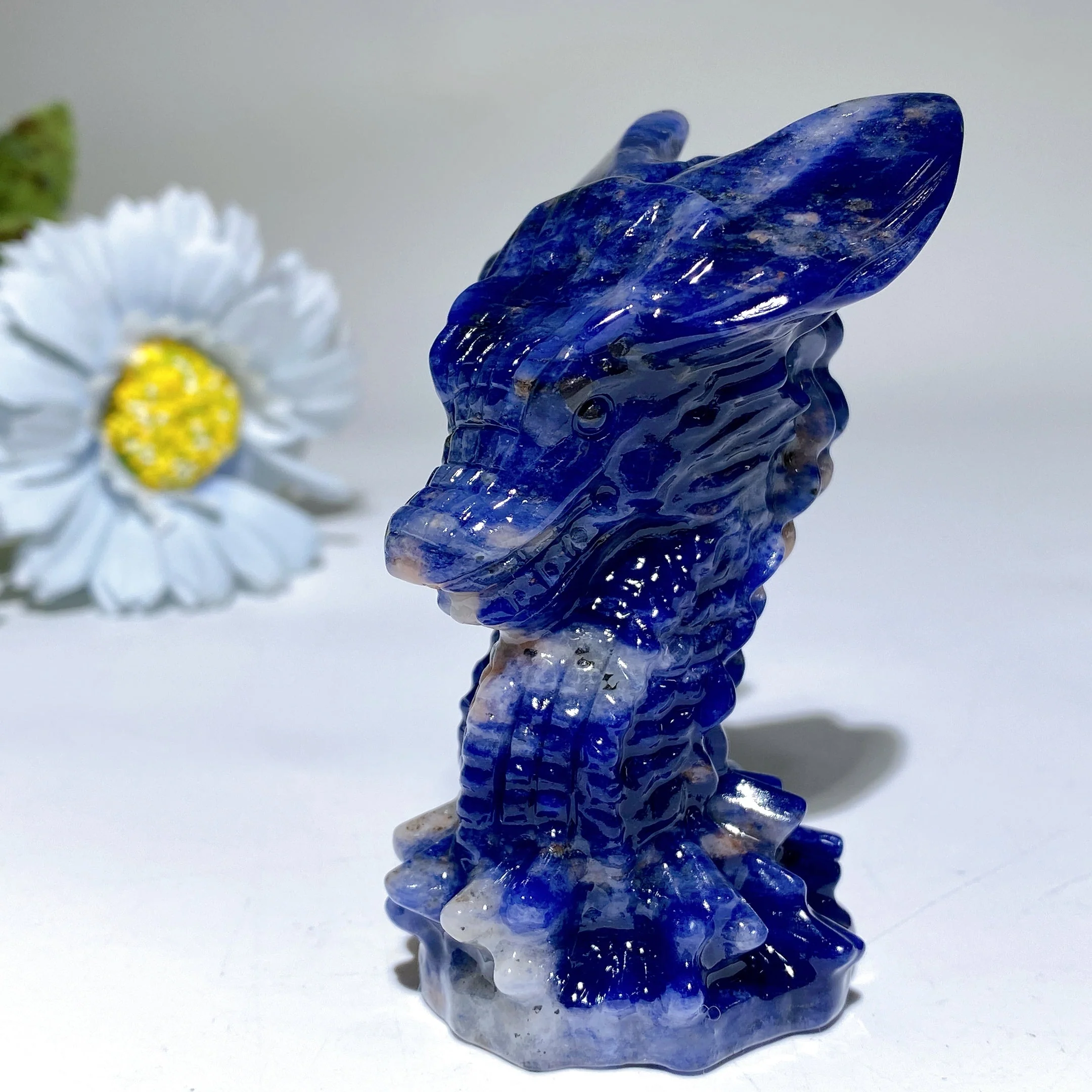 3.2 inch Crystal Dragon Head Carving for Healing Energy - Image 3