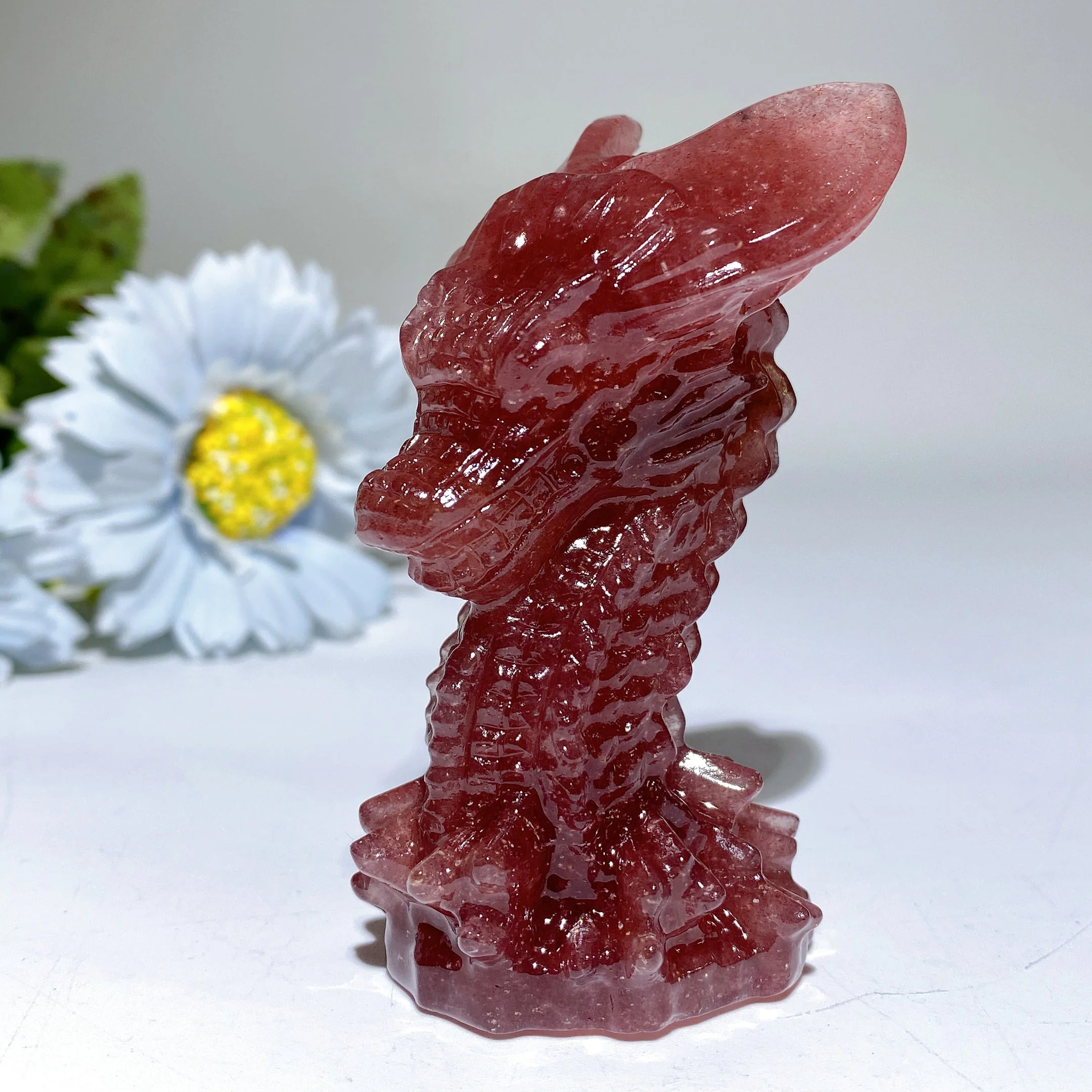 3.2 inch Crystal Dragon Head Carving for Healing Energy - Image 6