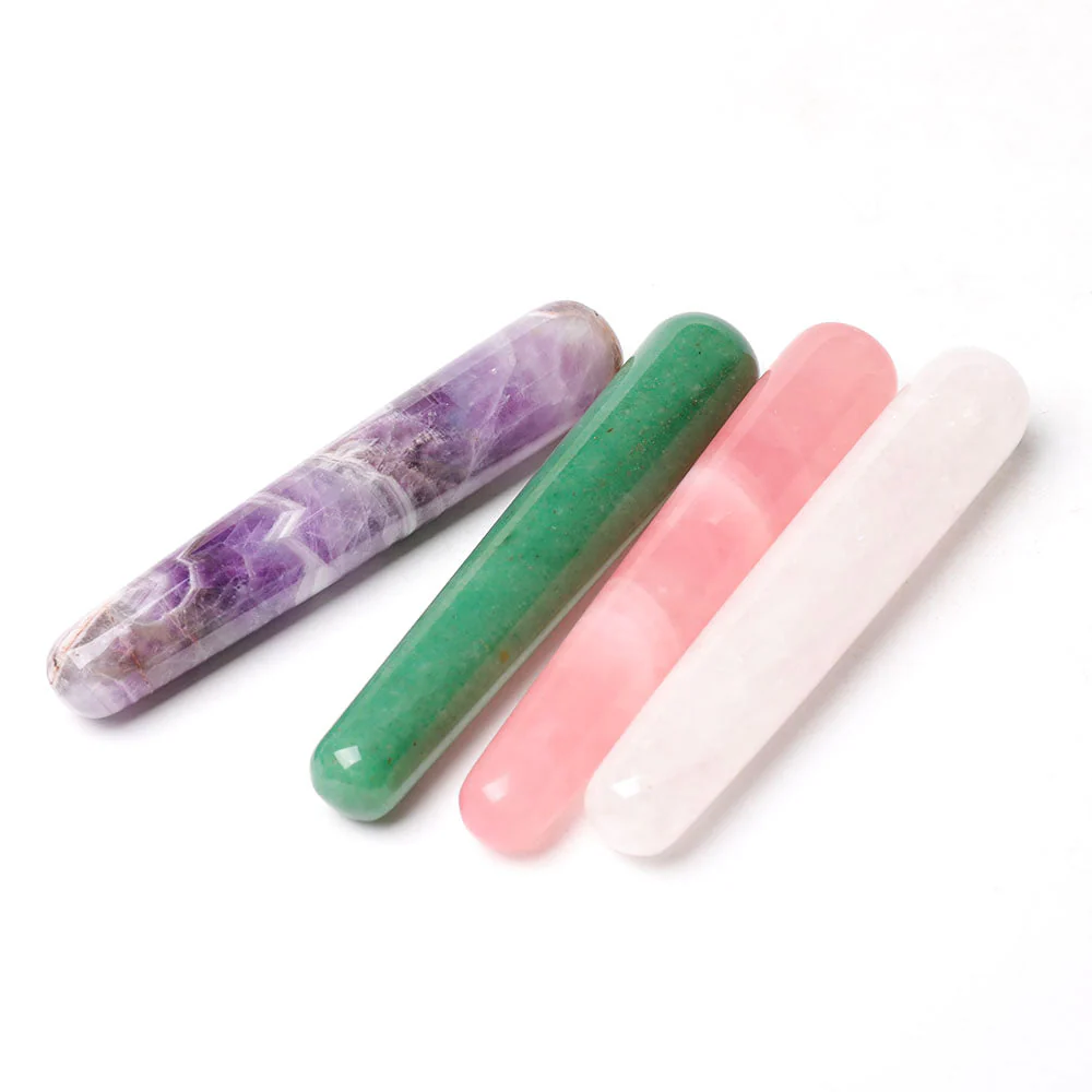 4pcs Natural Crystal Message Wand Set | 4 Inch Healing Wands - Image 2
