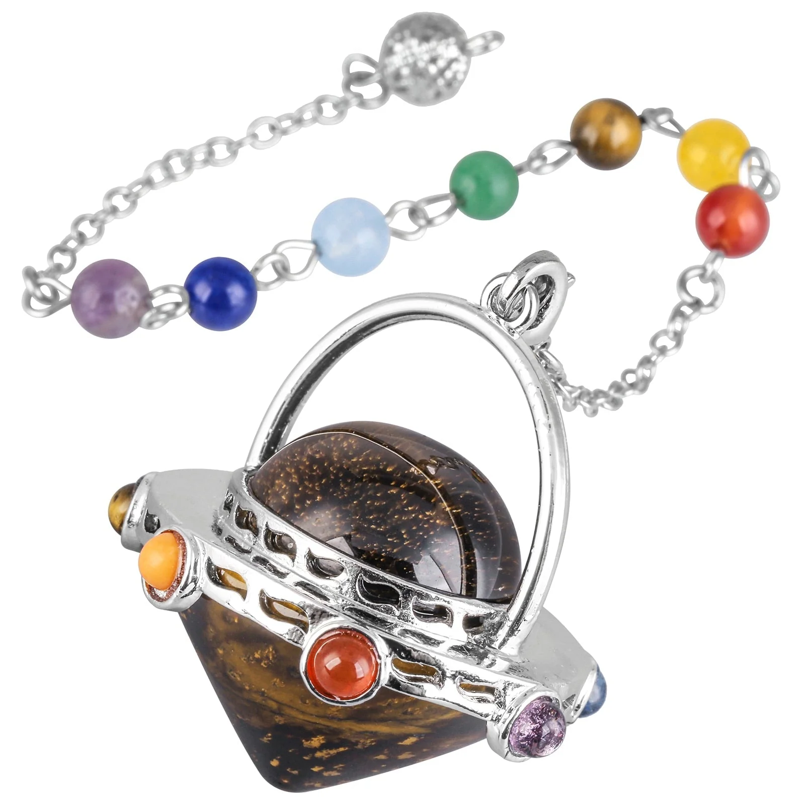 Mystical Tiger's Eye and Amethyst Crystal Pendulum - Image 4