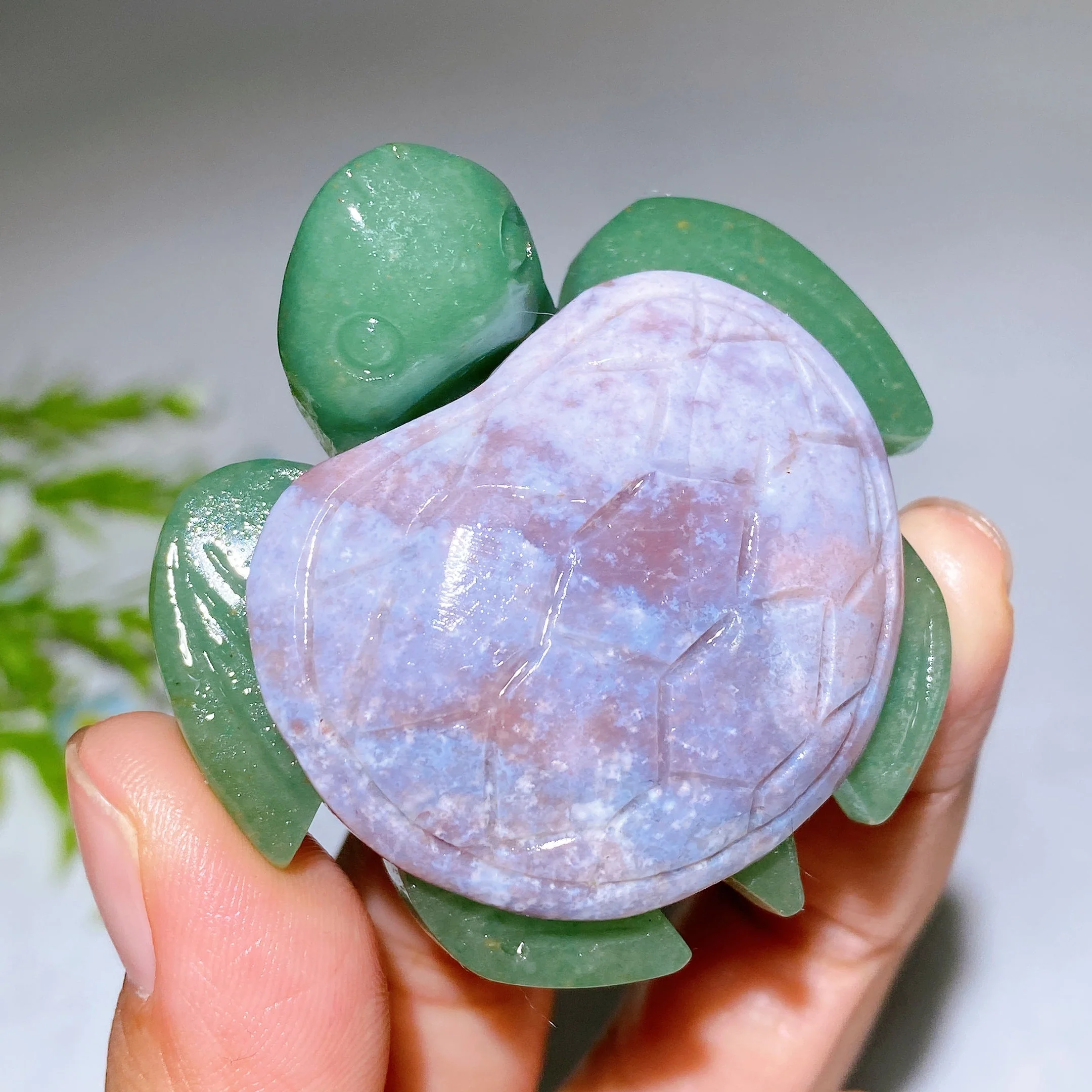 2.0-2.2" Crystal Turtle with Green Aventurine Base Healing Figurine - Image 9