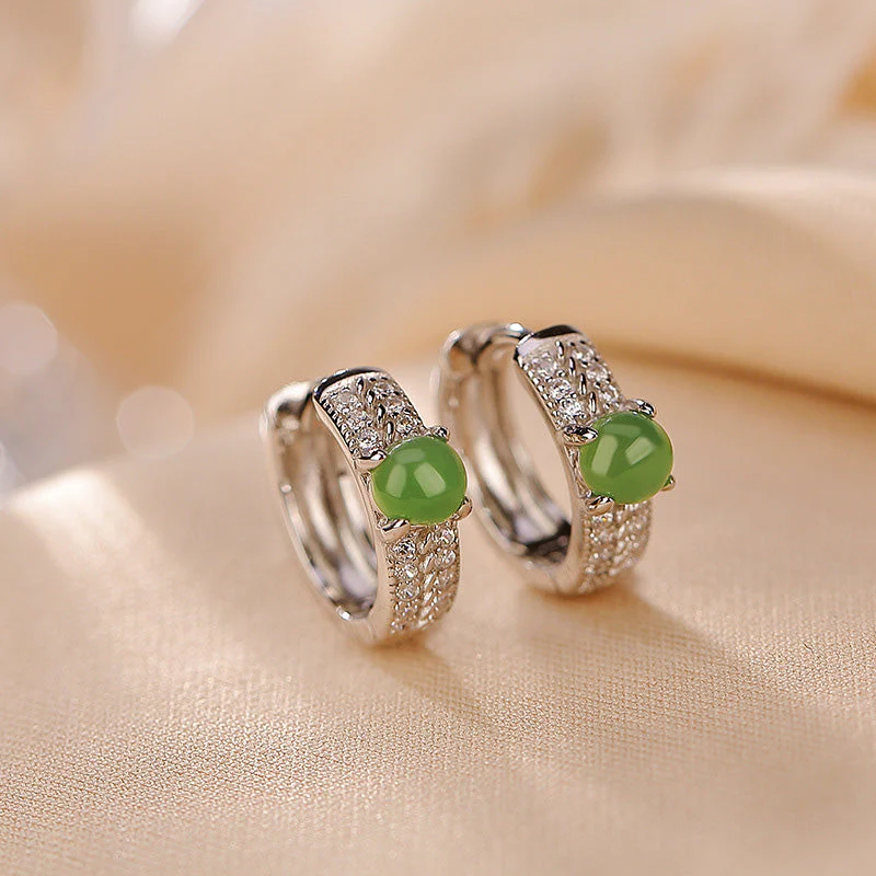 Cyan Jade 4mm Success Stud Earrings in Sterling Silver