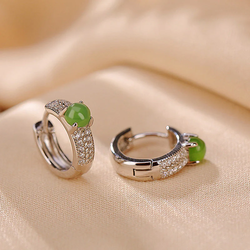 Cyan Jade 4mm Success Stud Earrings in Sterling Silver - Image 6