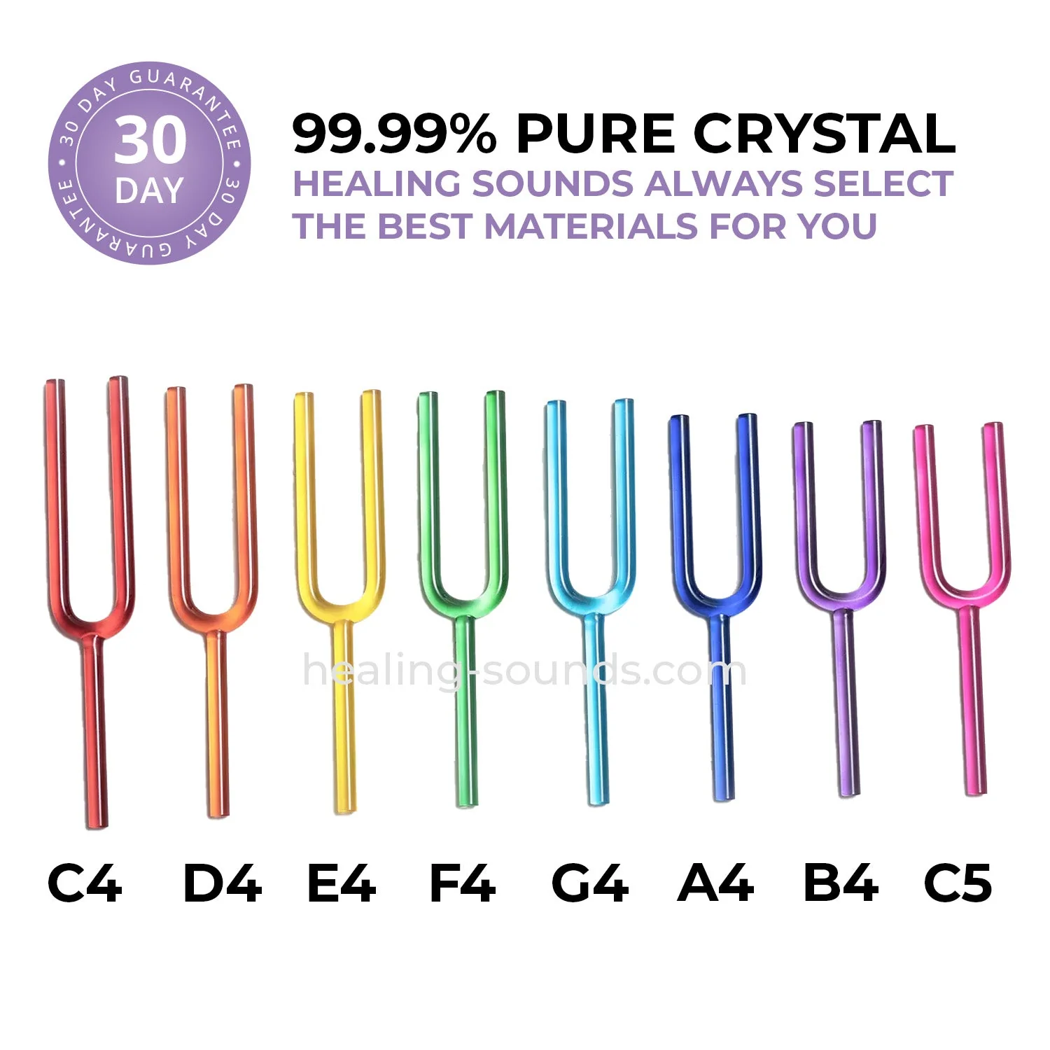 D4 Note Crystal Tuning Fork - Sacral Chakra - Image 3