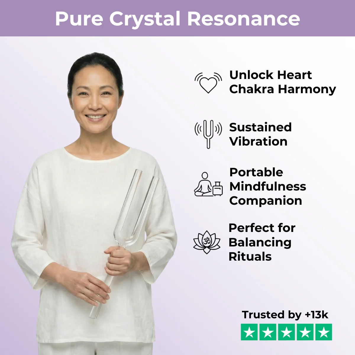 D4 Note Crystal Tuning Fork - Sacral Chakra - Image 7