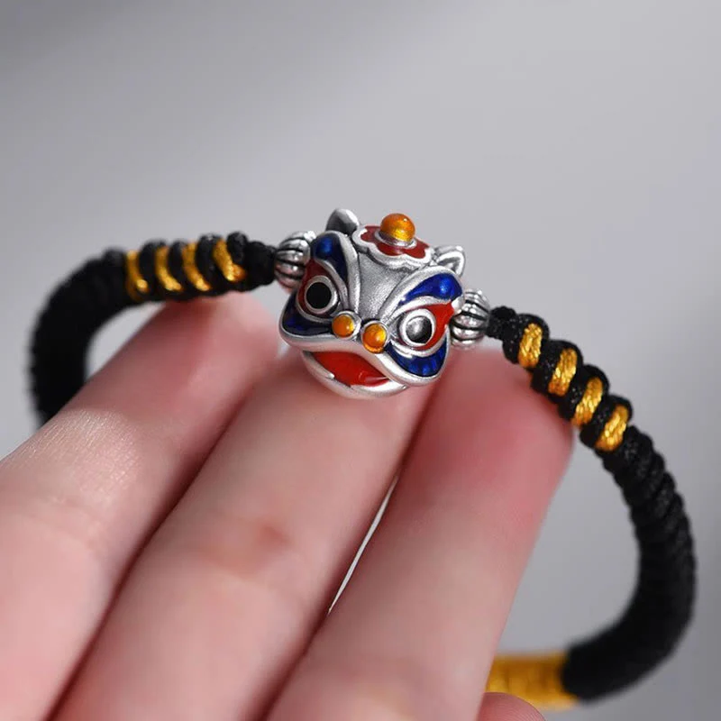 Handmade Dancing Lion Red String Bracelet for Protection - Image 3