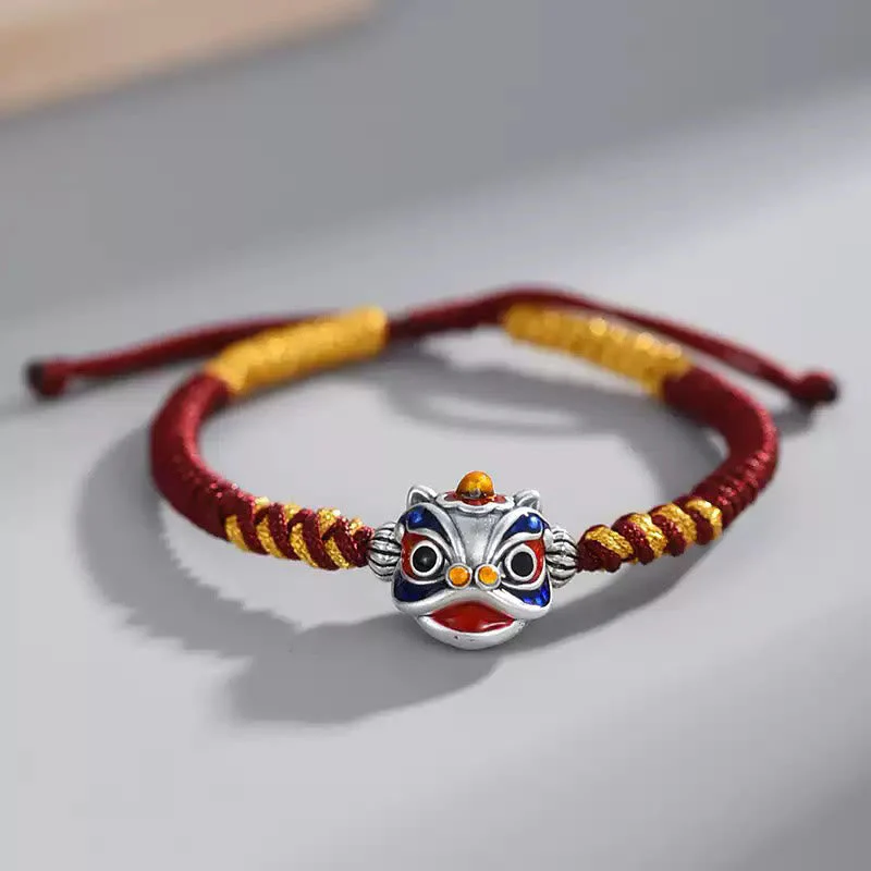 Handmade Dancing Lion Red String Bracelet for Protection - Image 9