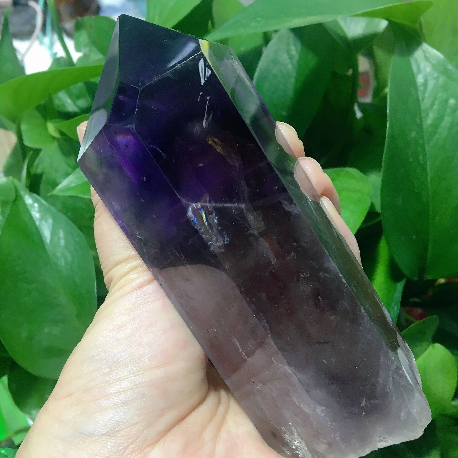 Dark Purple Amethyst Point Half Polished 5.3 Inches Healing - Image 5