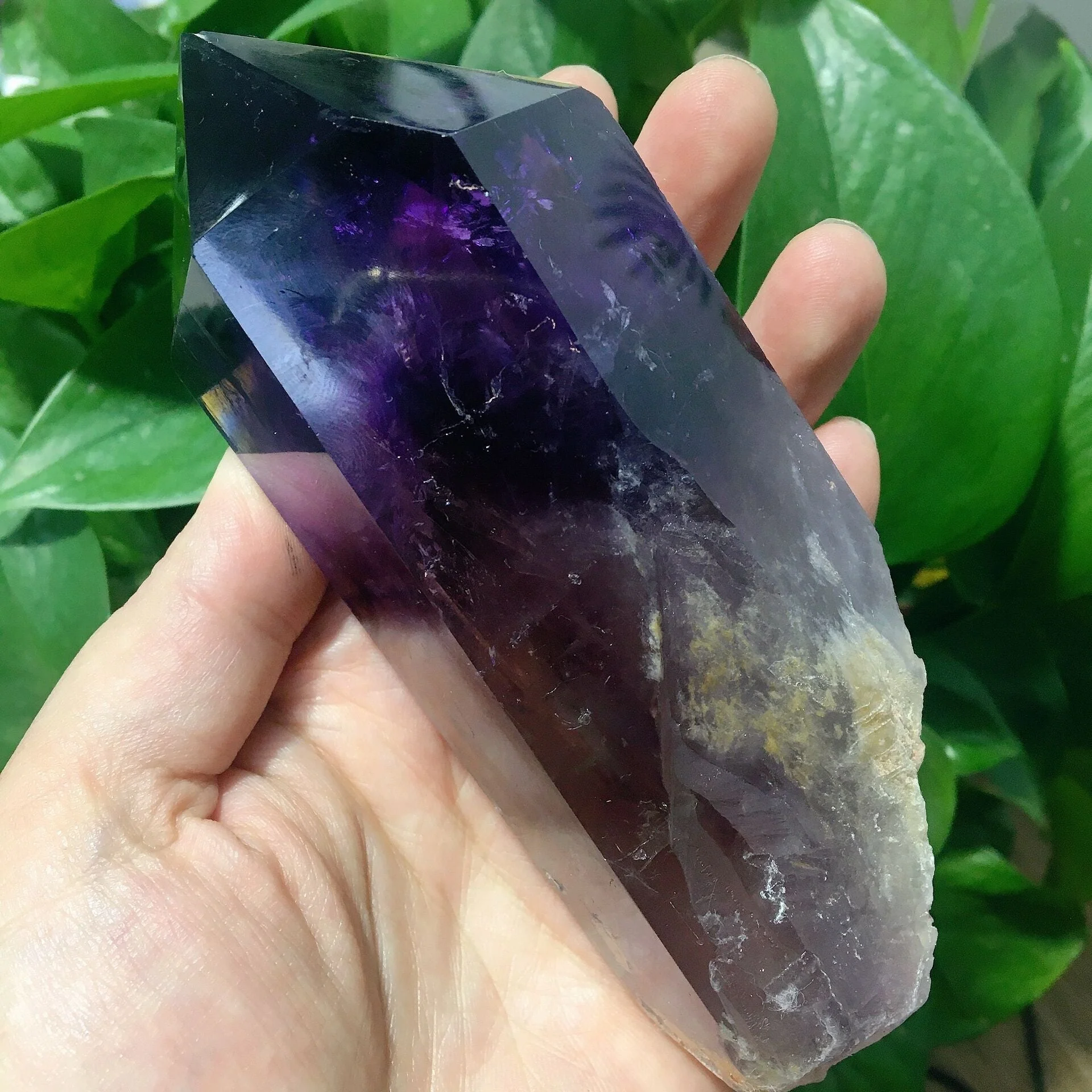 5.5-inch Dark Purple Amethyst Crystal Point Half Polished - Image 4