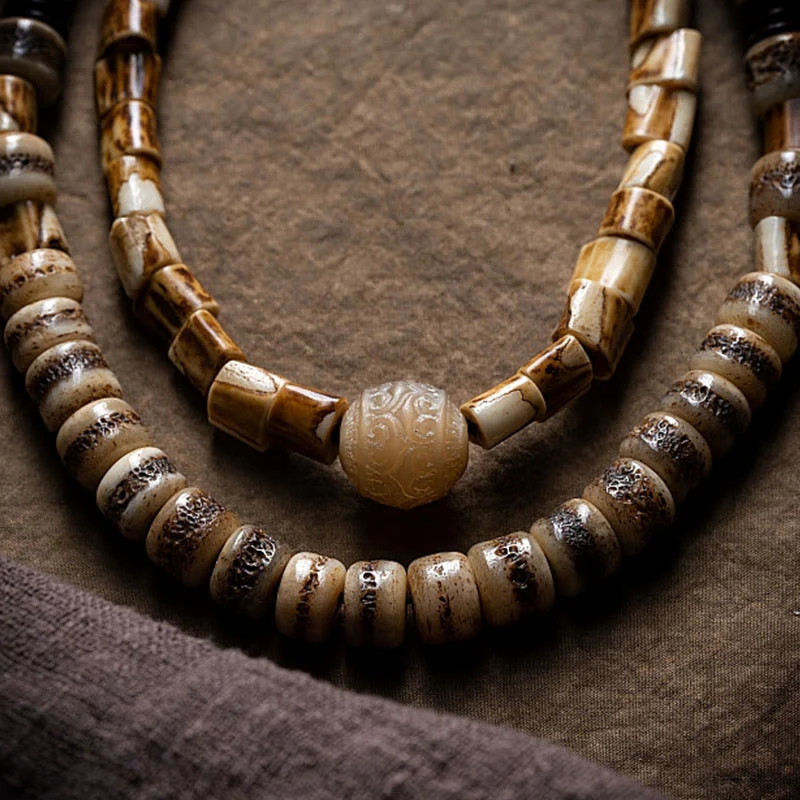 Unisex Deer Bone Yak Bone Spiritual Balance Bracelet - Image 2