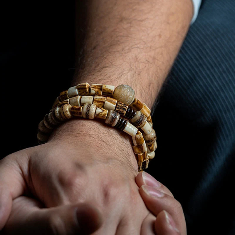 Unisex Deer Bone Yak Bone Spiritual Balance Bracelet - Image 9