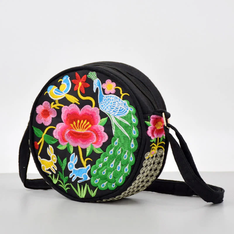 Double-Sided Flower Embroidery Canvas Crossbody Bag | Spiritual Accessory - Image 10