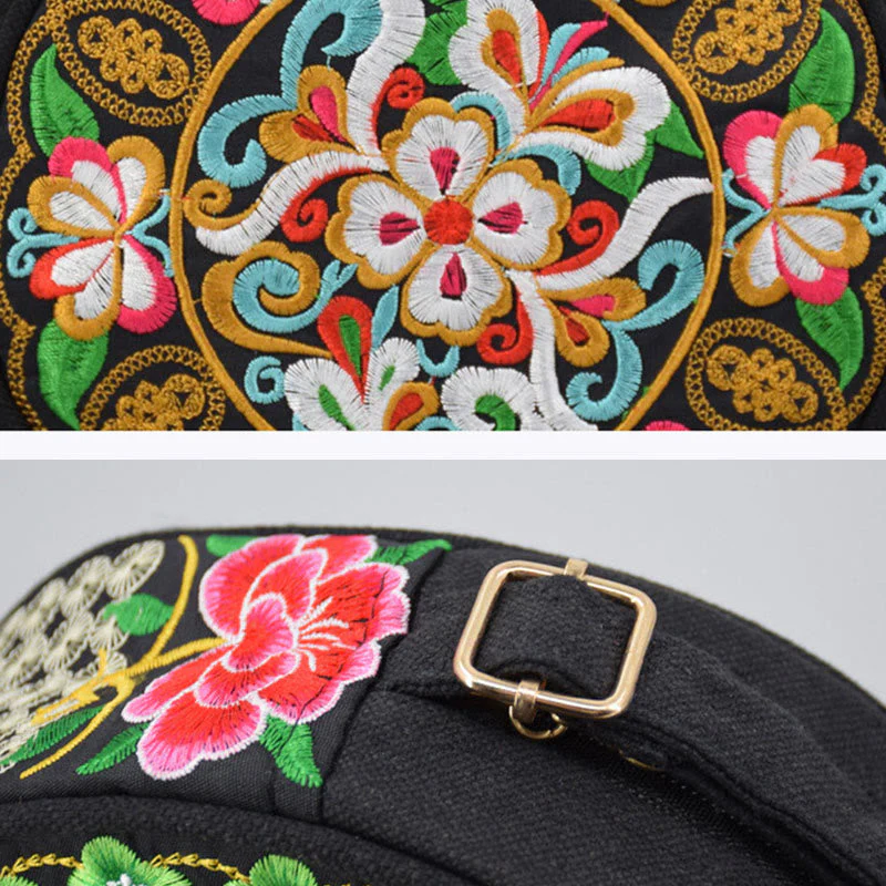 Double-Sided Flower Embroidery Canvas Crossbody Bag | Spiritual Accessory - Image 14