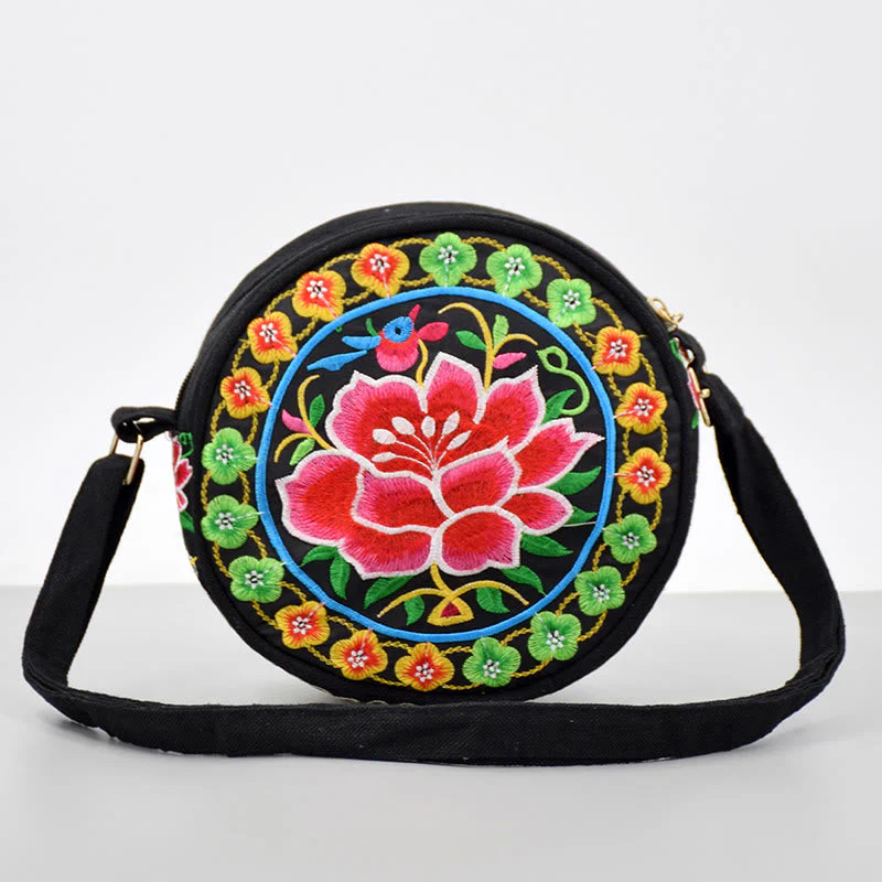 Double-Sided Flower Embroidery Canvas Crossbody Bag | Spiritual Accessory - Image 20