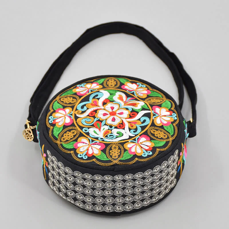 Double-Sided Flower Embroidery Canvas Crossbody Bag | Spiritual Accessory - Image 3