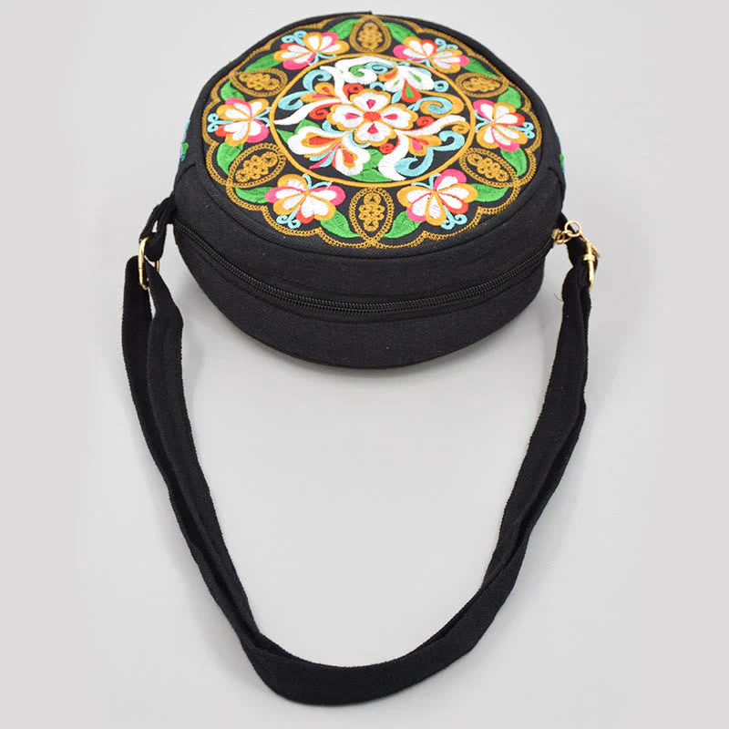 Double-Sided Flower Embroidery Canvas Crossbody Bag | Spiritual Accessory - Image 4