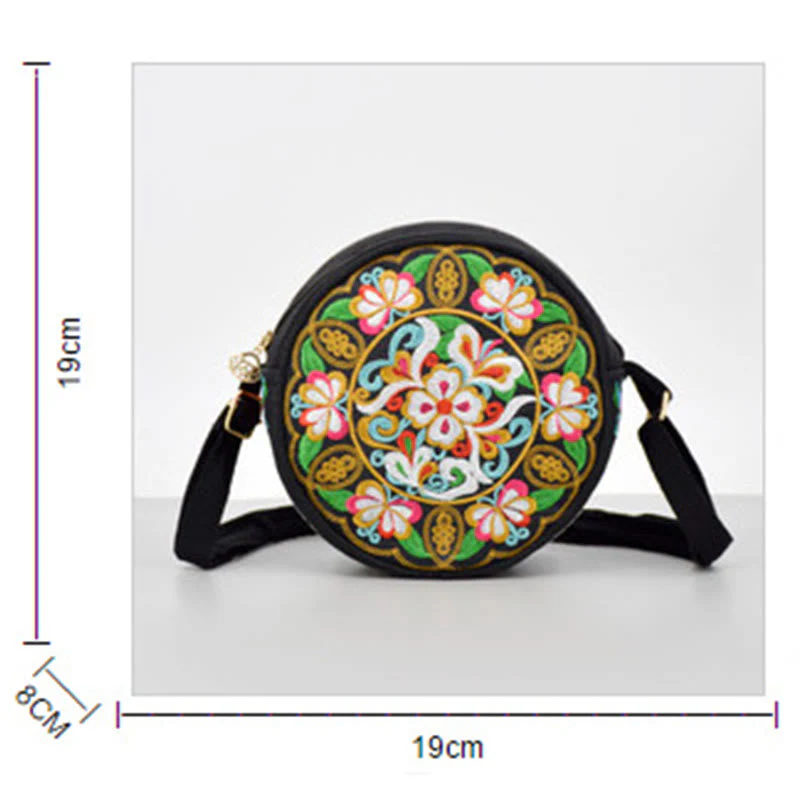 Double-Sided Flower Embroidery Canvas Crossbody Bag | Spiritual Accessory - Image 5