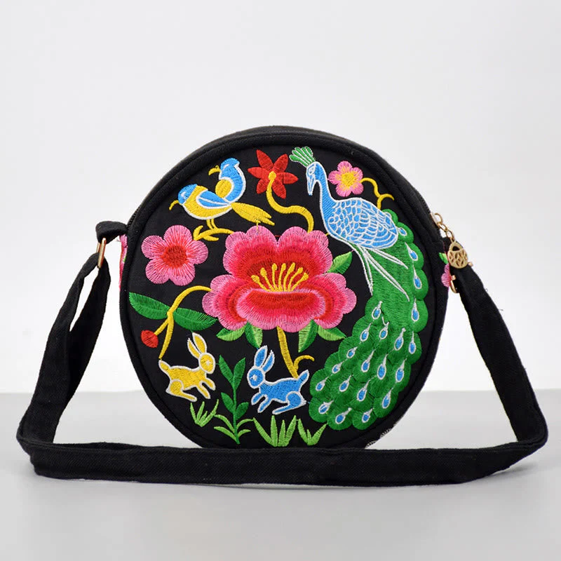 Double-Sided Flower Embroidery Canvas Crossbody Bag | Spiritual Accessory - Image 8