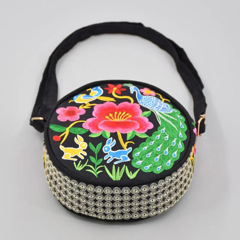Double-Sided Flower Embroidery Canvas Crossbody Bag | Spiritual Accessory - Image 9