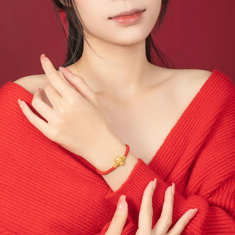 999 Sterling Silver Dragon Bracelet with Red String for Luck - Image 19