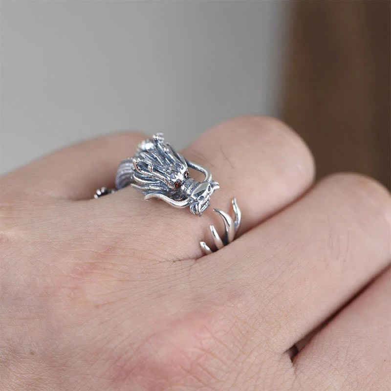 Dragon Ring in 925 Sterling Silver for Luck & Success - Image 3