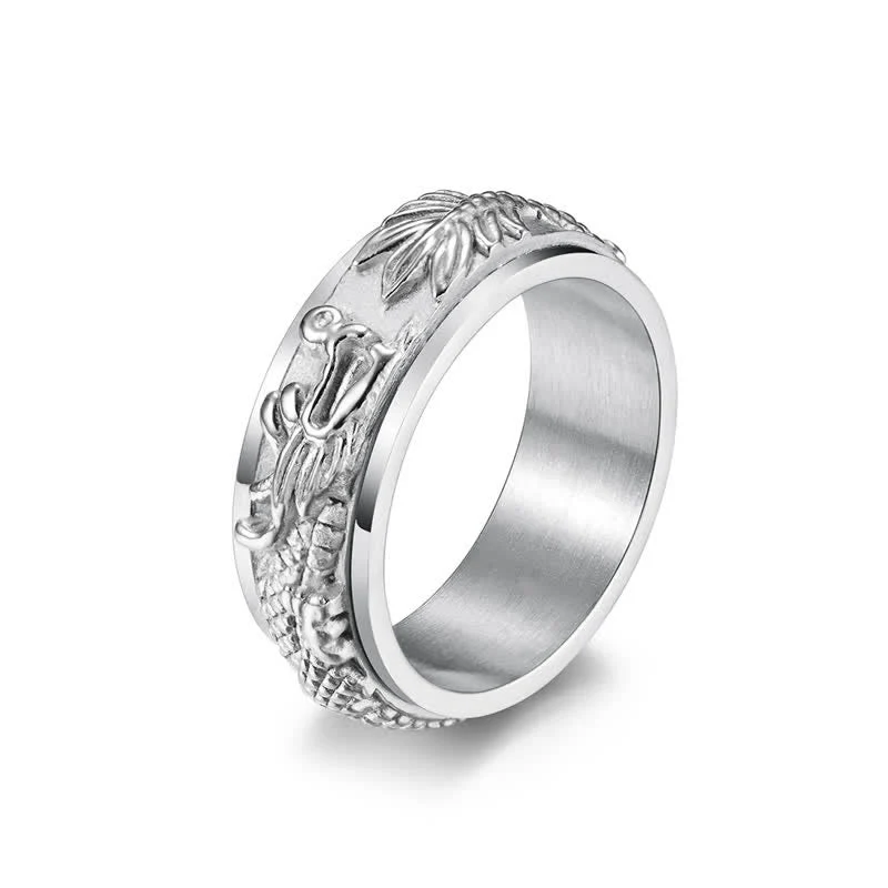 8mm Dragon Titanium Steel Stimulation Ring Unisex - Image 14