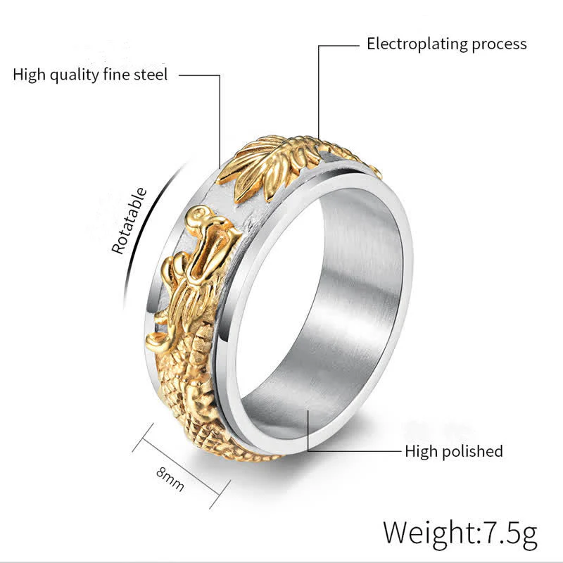 8mm Dragon Titanium Steel Stimulation Ring Unisex - Image 16