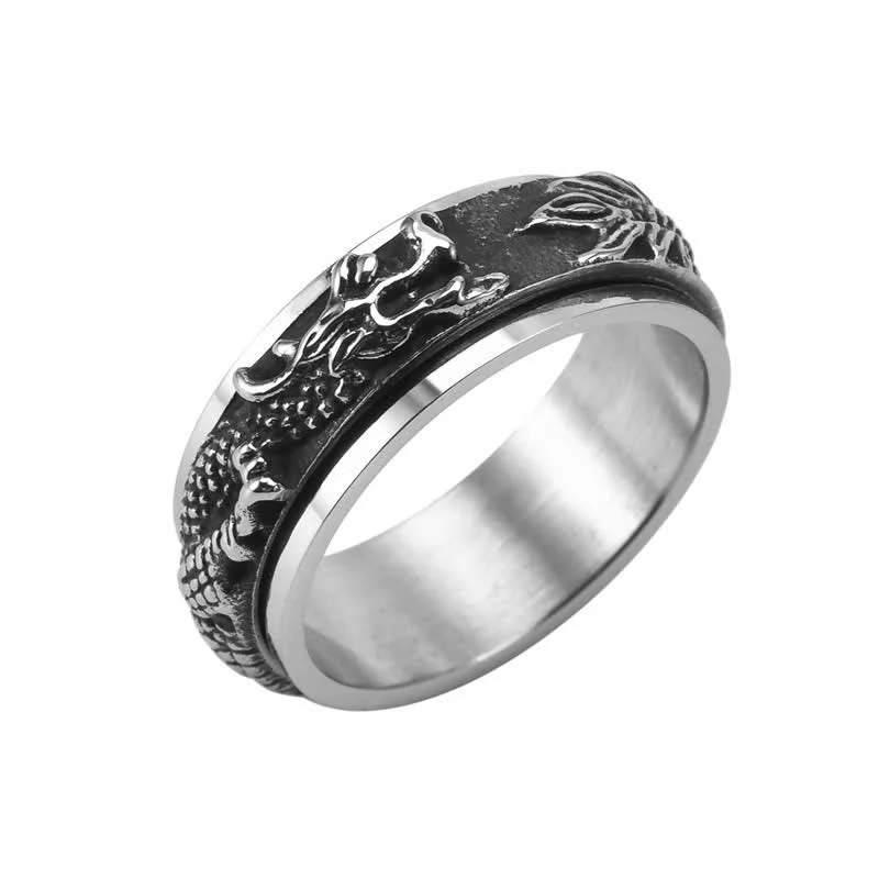 8mm Dragon Titanium Steel Stimulation Ring Unisex - Image 17