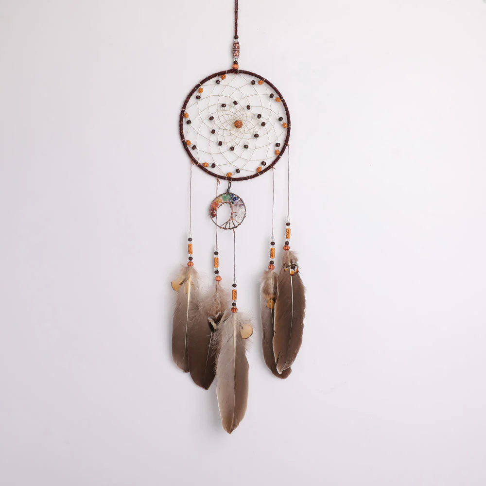 Dream Catcher Hanging Ornament with Pastel Feathers for Spiritual Decor - Image 11