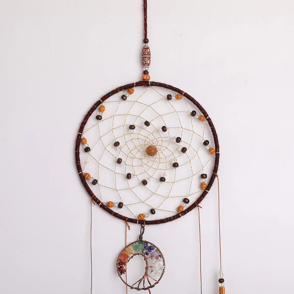 Dream Catcher Hanging Ornament with Pastel Feathers for Spiritual Decor - Image 12