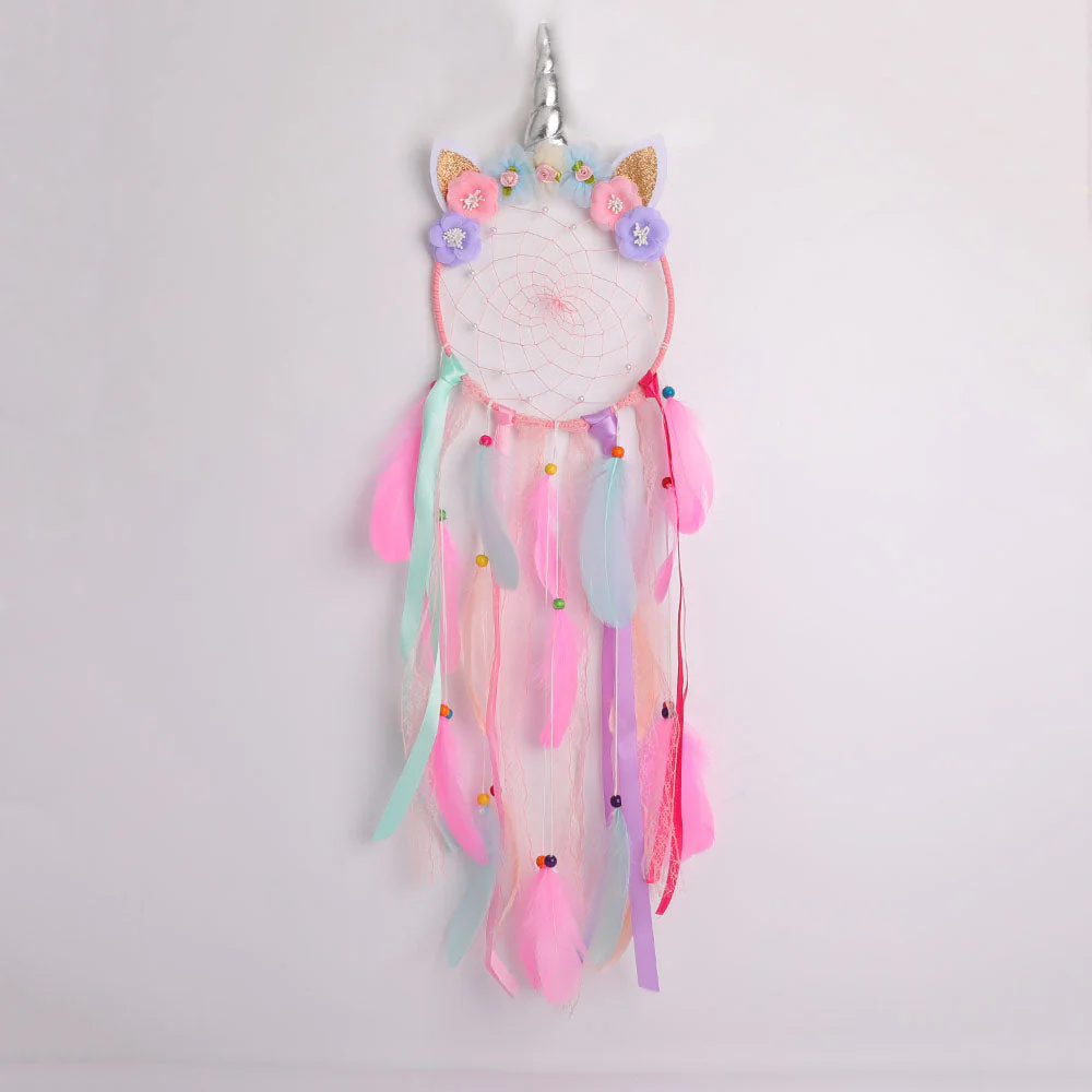 Dream Catcher Hanging Ornament with Pastel Feathers for Spiritual Decor - Image 14