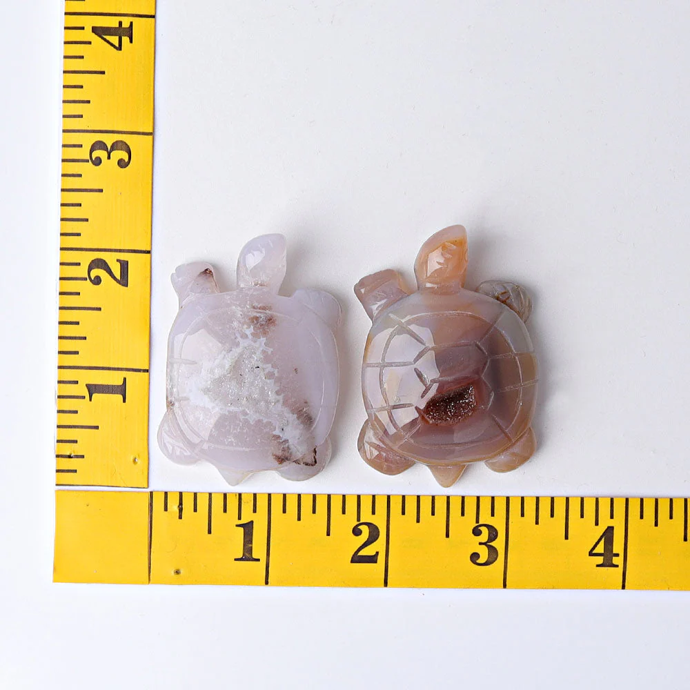 2-Inch Druzy Agate Crystal Turtle Carving Figurine - Image 8
