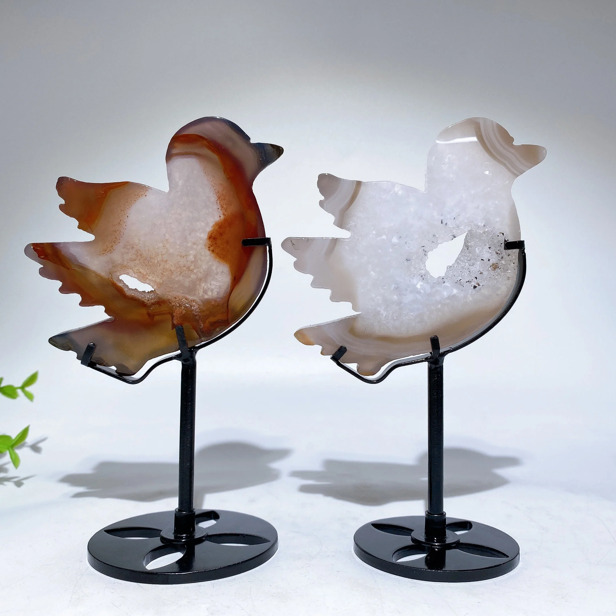 3.2-inch Druzy Agate Bird Figurine with Stand for Healing - Image 2