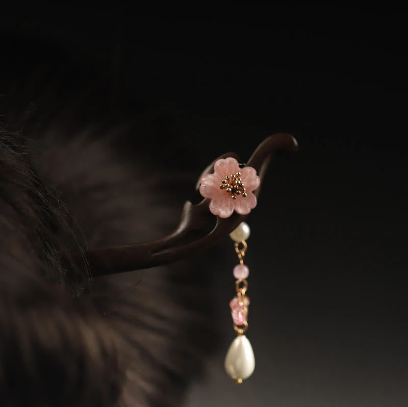Ebony Flower Butterfly Blessing Hairpin | Chinese Hairpin - Image 3